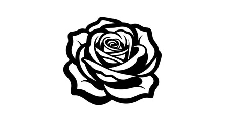 Black and White Rose Illustration.