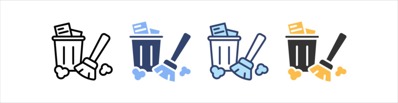 File Cleanup Icon Set Multiple Style Collection