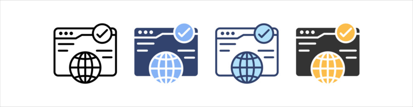 Browser Compatibility Icon Set Multiple Style Collection