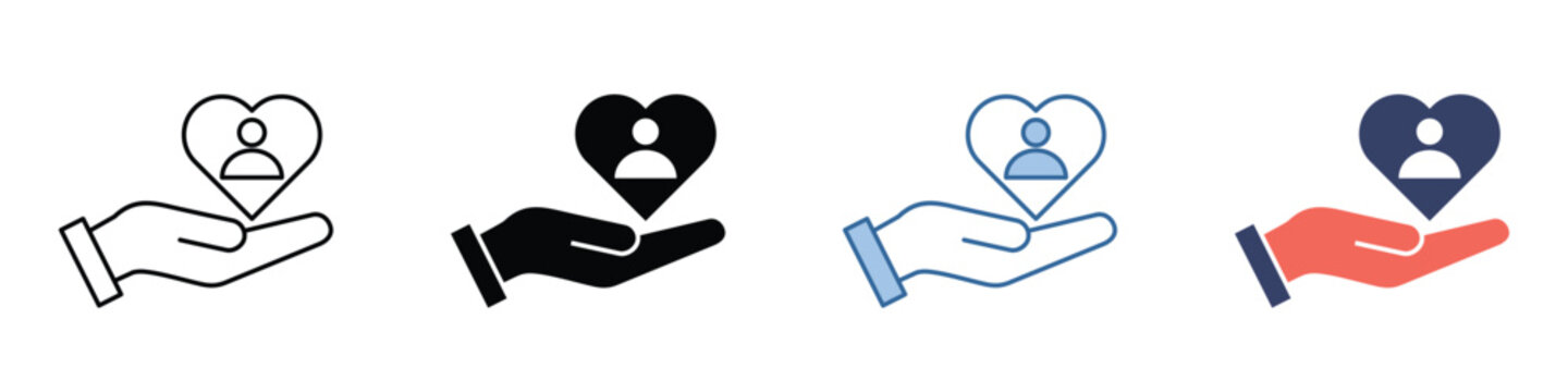 Symbolizing compassionate human support and community care, this icon represents empathy, assistance, and well-being, highlighting social responsibility