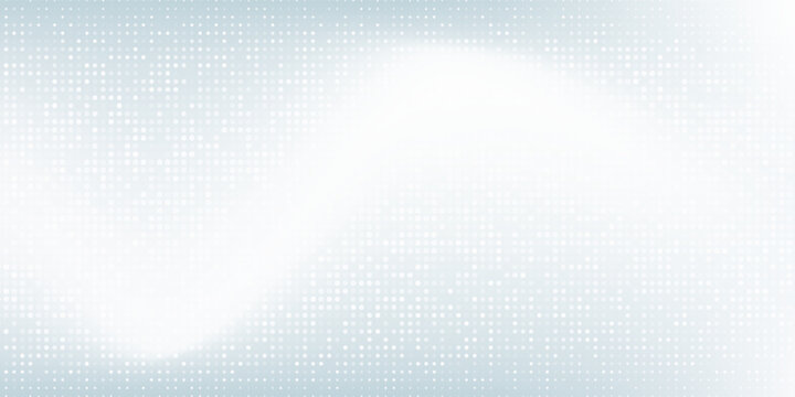 Abstract light blue blurred background horizontal panoramic web banner. Halftone corner texture.  Subtle pattern. Dots gradation.