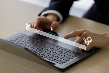 タブレットとAI・人工知能のコンセプト