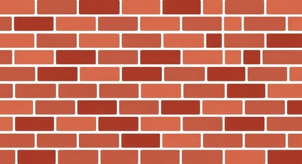 Fototapeta premium Seamless red brick wall pattern with white mortar background