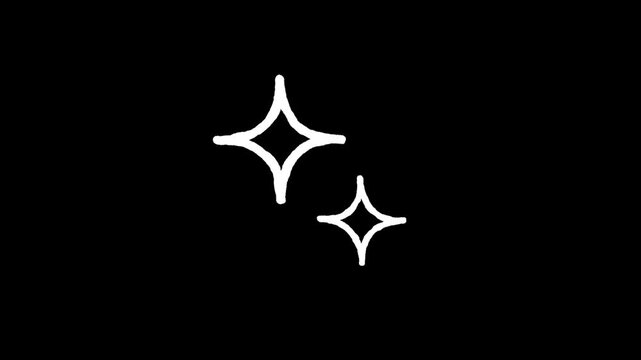 Hand drawn white doodle elements and icons set on transparent background. Alpha channel included.