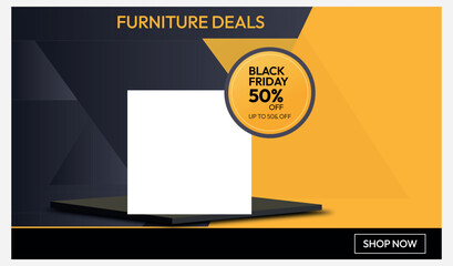 Furniture Black Friday Sale Flyer Modern Discount Promotion