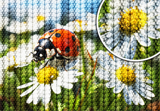 Bright Garden Knitted Texture Photo Effect