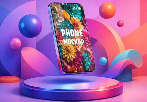 Floating Phone Mockup