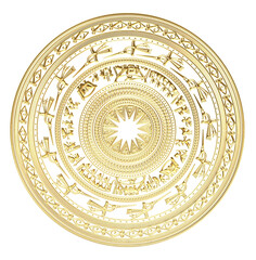 Floral motifs on bronze drums in Vietnam. Vietnamese traditional bronze drum pattern. Trống đồng Đ&ocirc;ng Sơn.