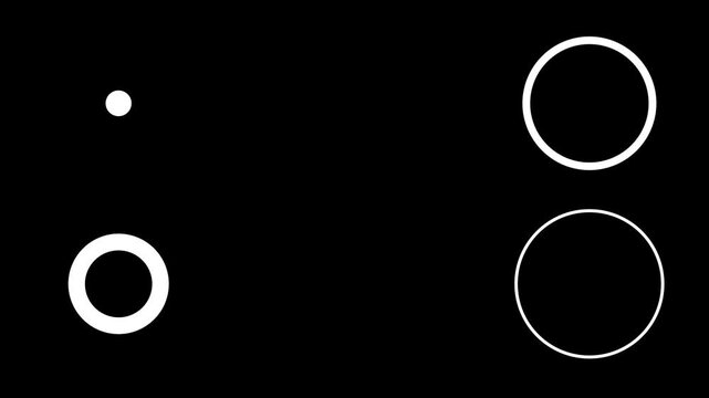 Circle burst animation, brief expansion alpha channel, 4K resolution, circle transitions in After Effects pop up, line, blast on black screen background, line blast movement of modern fireworks