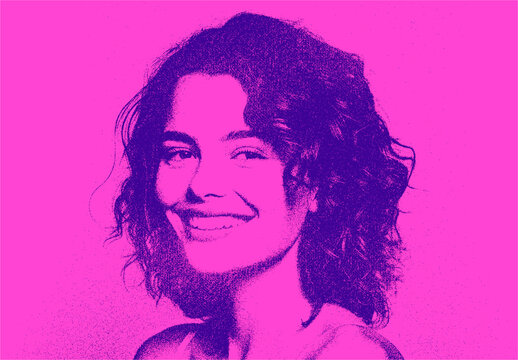 Joyful Contrast Stamp Risograph Paper Photo Effect