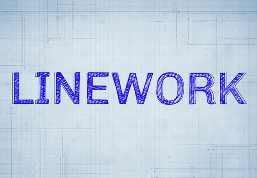 Blueprint Sketch Linework Text Effect