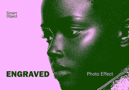 Engraved Photo Effect Mockup