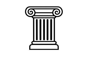 Ionic column vector outline icon embodying ancient greek architecture, a symbol of strength, history, and classical design