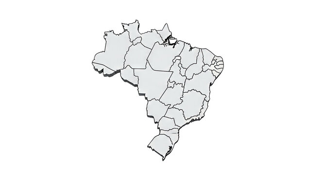 Map of Brazil with States Outlined