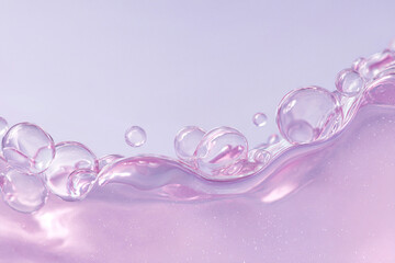 紫の水面に浮かぶシャボン玉