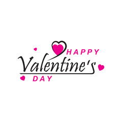 Romantic Love Valentine's Day lettering logo