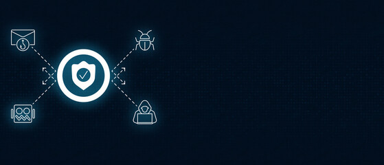 Cybersecurity Shield Protecting Against Malware and Bots