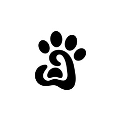 Fototapeta premium Paw logo cat dog animal pet vector footprint icon