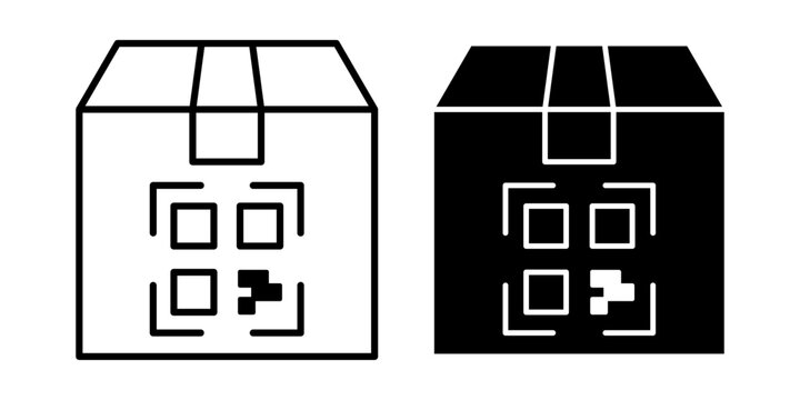 Black and White Shipping Boxes with Labels.