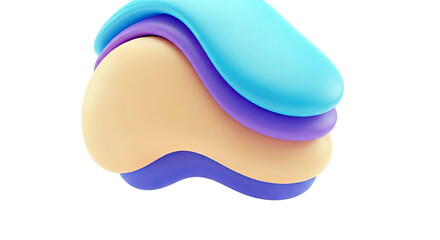 Obraz premium Abstract 3D Shapes with Layered Colors