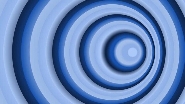 Blue concentric circular abstract pattern with swirl and hypnotic depth.