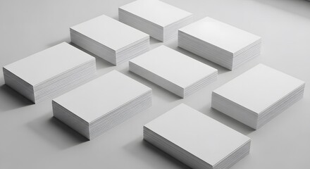 Obraz premium Flat Lay Blank Business Card Mockup with Soft Daylight and Realistic Paper Texture