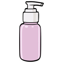 Cosmetic Skincare Pink Bottle Pump Illustration