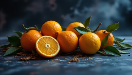 Fresh Oranges Still Life