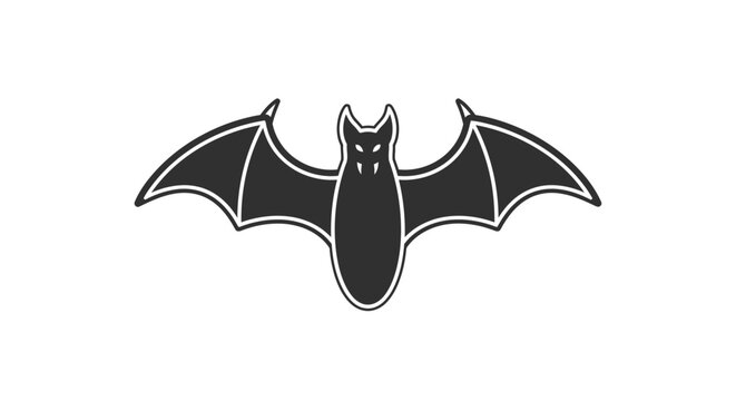 A graphic illustration of a stylized bat with outstretched wings, symbolizing Halloween and nocturnal creatures