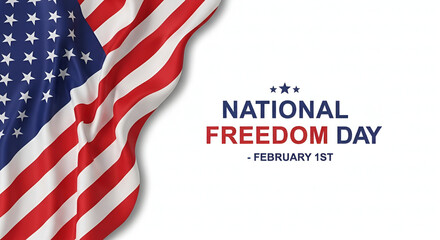 Obraz premium National freedom day celebration with american flag on february 1st