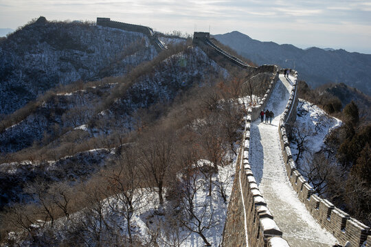 The Mutianyu section of the Great Wall of China in January
