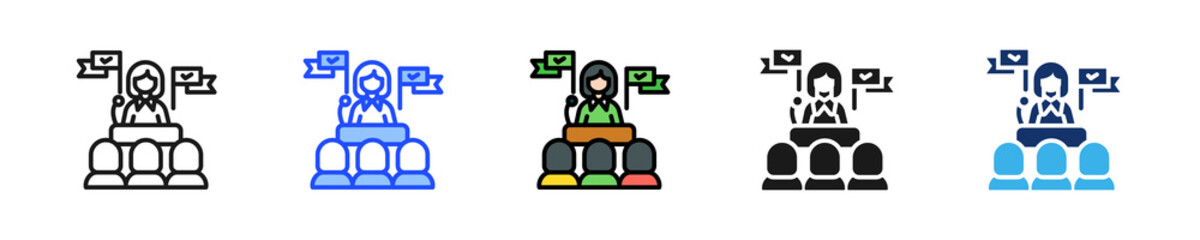 Political Party Icon Collection With Multiple Styles