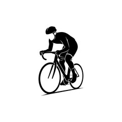 Obraz premium Cyclist riding a bicycle in a dynamic pose.