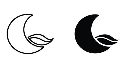 Fototapeta premium Minimalist Moon and Leaf Design