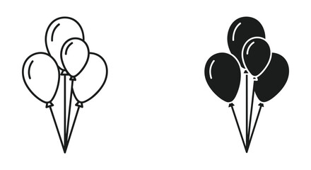 Pair of Balloon Bouquets, One Black and One White © SHAHRIYAR RASEL