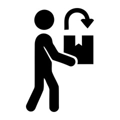 Delivery person placing package icon