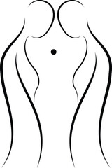 Minimalist Couple Embracing Simple Love Vector Illustration