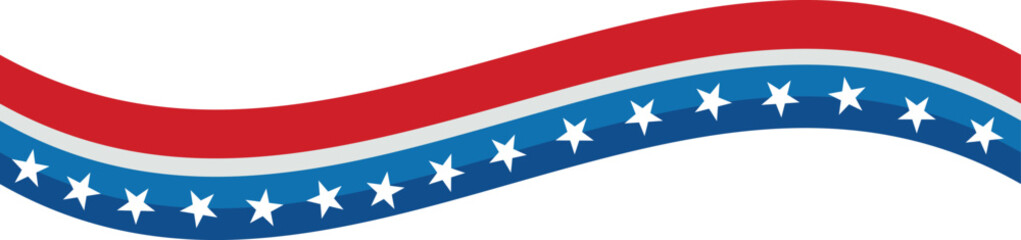 American Flag Ribbon Wave Background Design vector illustration