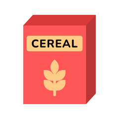 Breakfast cereal box package morning food flat color icon
