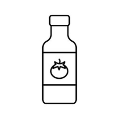 Tomato ketchup bottle sauce condiment line art icon
