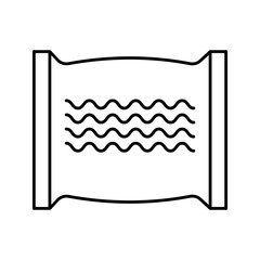 Instant noodles pack ramen soup line art icon
