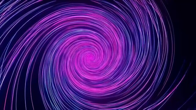 A glowing, spiraling vortex composed of thin, vibrant purple and pink lines