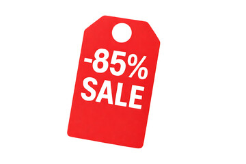 Discount sale tag with 85 percent off