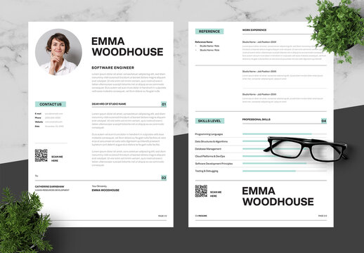 Blue And Black Resume And Cover Letter