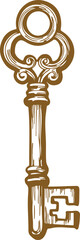 Ornate Skeleton Key Illustration