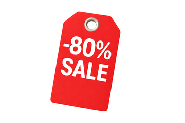 Discount sale tag with 80 percent off