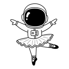 Astronaut Poses in Ballet with Grace. Astronaut icon