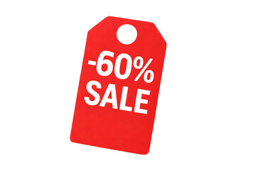 Discount sale tag with 60 percent off