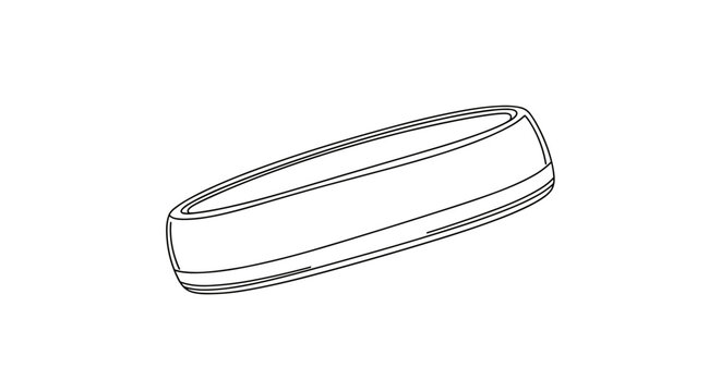 Minimalist illustration of a sweatband with a sleek strip design, isolated on a white background