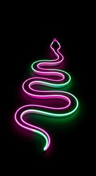 Neon Serpent - A Vibrant Display of Light and Shadow.